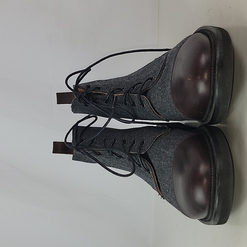 TAFT The Jack Cap Toe Boot In Grey/Oxblood Wool/Leather Men's - Picture 8 of 16